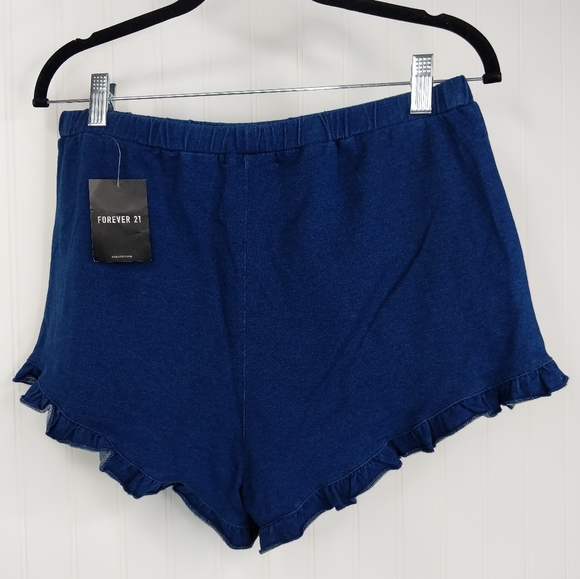 F21 Embroidered Ruffled Soft High Waist Shorts NWT Sz L - Picture 9 of 11